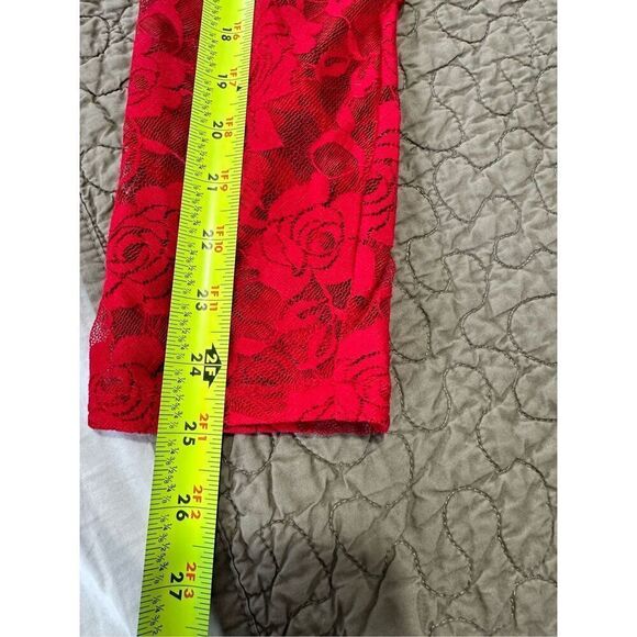 inc international concepts red blouse 3x with lace sleeves A736 - Picture 8 of 8